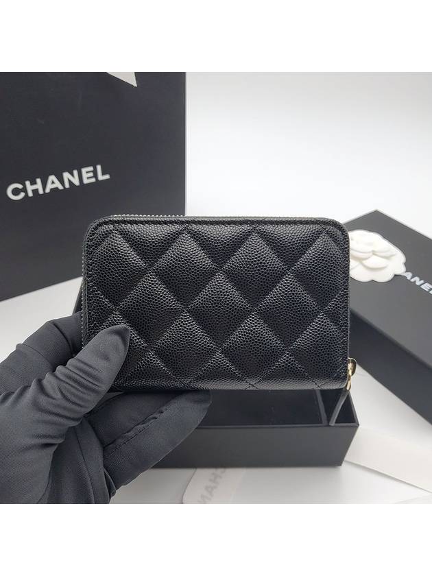 Caviar CC logo zipper card holder classic black AP3977 - CHANEL - BALAAN 5