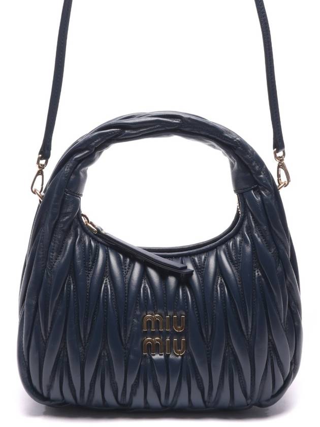 Wander Materasse Nappa Leather Mini Hobo Tote Bag Baltic Blue - MIU MIU - BALAAN 3