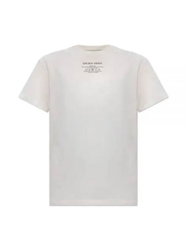 Black Lettering Cotton Short Sleeve T-Shirt White - GOLDEN GOOSE - BALAAN 2