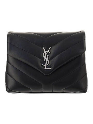 Loulou Toy Leather Small Shoulder Bag Black - SAINT LAURENT - BALAAN 1