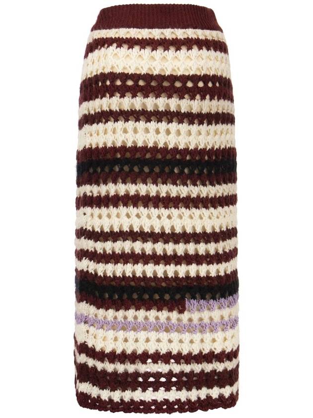 crochet striped knit pencil skirt - MARNI - BALAAN 3