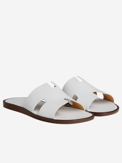 Izmir Leather Slippers Blanc - HERMES - BALAAN 2