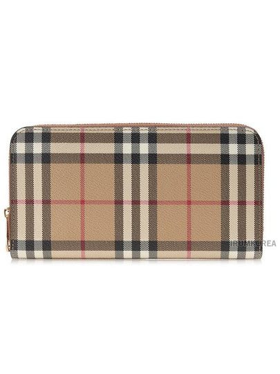 Check Zip Around Long Wallet Archive Beige - BURBERRY - BALAAN 2