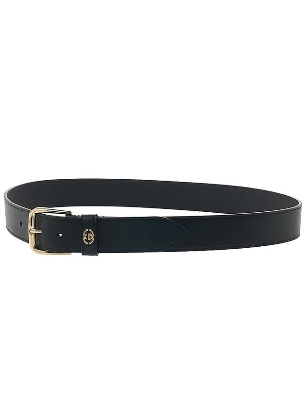 Men's Interlocking G Square Buckle Belt Black - GUCCI - BALAAN 6