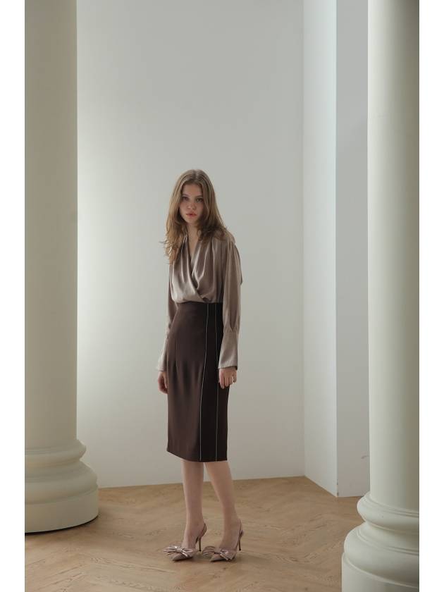 Caisienne chain trimming H line skirt brown - CAHIERS - BALAAN 5