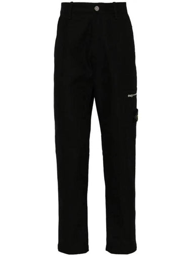 Drill Cargo Straight Pants Black - STONE ISLAND - BALAAN 1