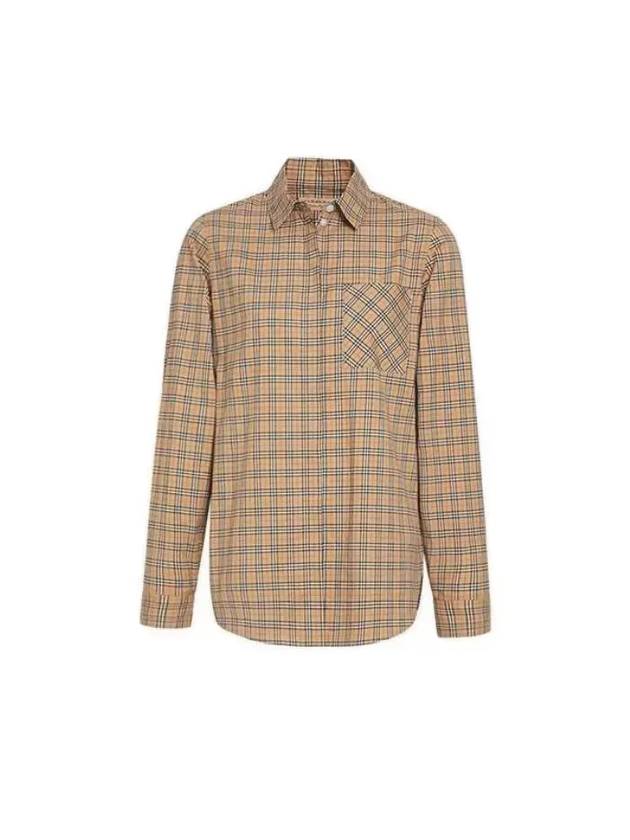 Antique Vintage Check Cotton Long Sleeve Shirt Beige - BURBERRY - BALAAN 1