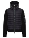 Padded Wool Hooded Zip-Up Cardigan Black - MONCLER - BALAAN 2