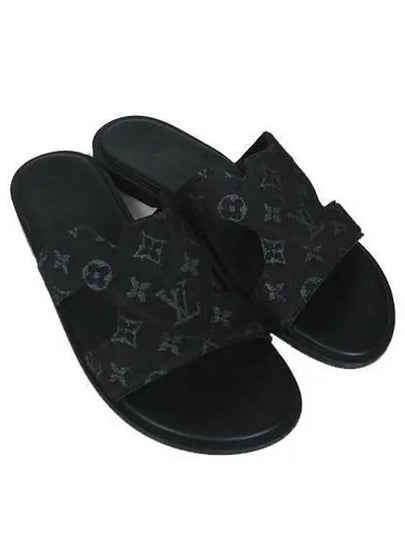 1AC69H LV Monogram Denim Oasis Mule Slippers No 280 - LOUIS VUITTON - BALAAN 2