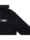 Logo Print Cotton Oversized Hoodie Black - BURBERRY - BALAAN 5