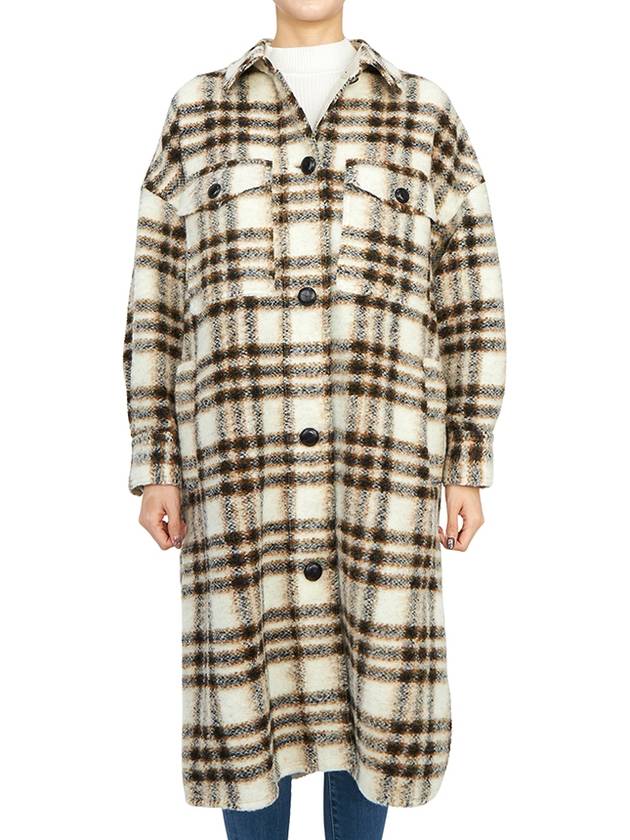 MA1298 22A012E 23EC Women s Wool Long Coat - ISABEL MARANT - BALAAN 4