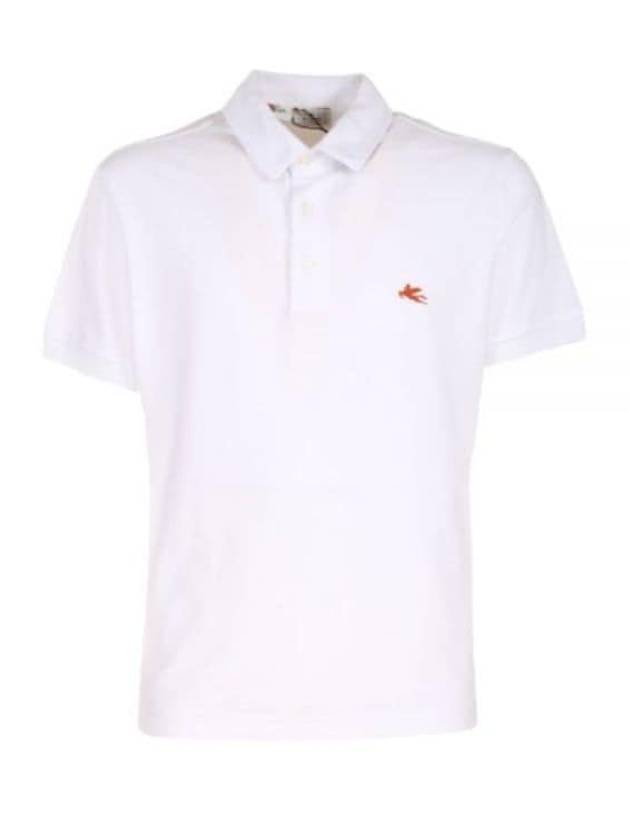 Embroidered Logo Short Sleeve Polo Shirt White - ETRO - BALAAN 2