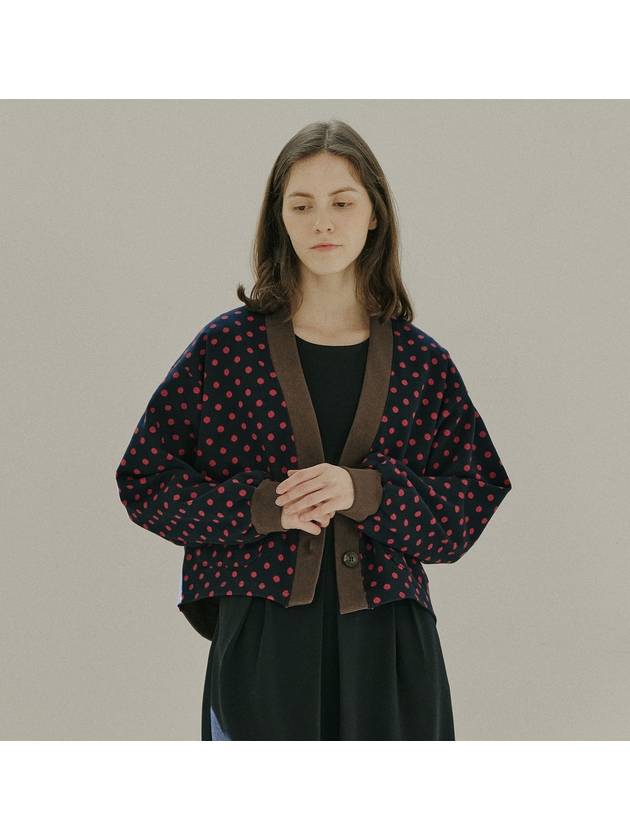 Avant dot jacquard knit cardigan navy - AVANT-G - BALAAN 8