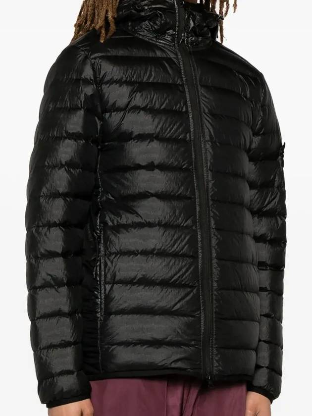 Loom Woven Chambers R-Nylon Down-TC Light Hoodie Down Jacket Black - STONE ISLAND - BALAAN 3