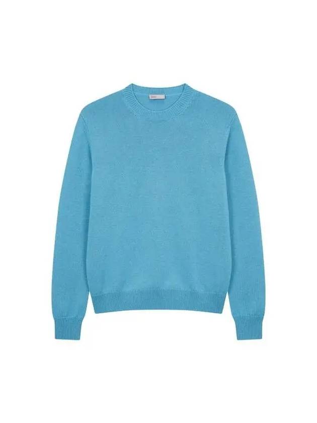 Men s Cashmere Chunky Crew Neck Sweater Blue 270747 - HERNO - BALAAN 1