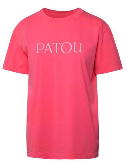 Logo Cotton Short Sleeve T-Shirt Pink - PATOU - BALAAN 2