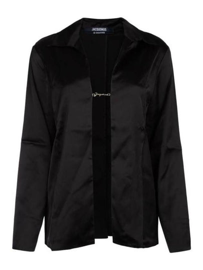 La Chemise Notte Open Charm Logo Shirt Black - JACQUEMUS - BALAAN 2