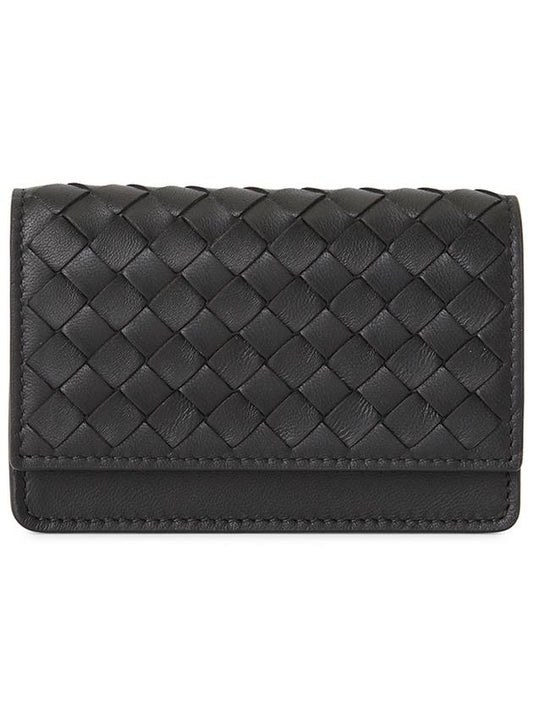 Intrecciato Leather Card Wallet Black - BOTTEGA VENETA - BALAAN 2