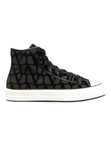 Toile Iconographe High Top Sneakers Brown - VALENTINO - BALAAN 1