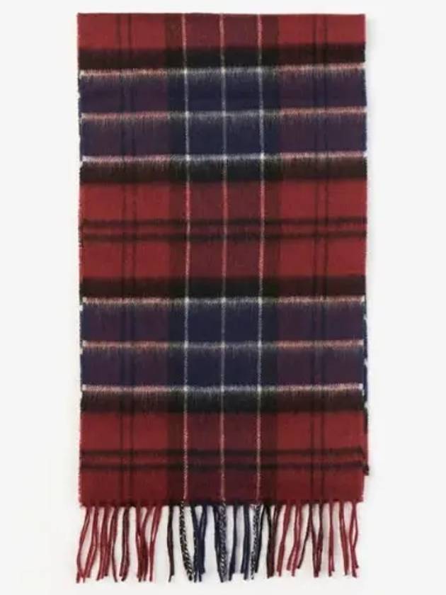 Wool Cashmere Tartan Scarf Lambswool Cashmere Muffler Cordovan - BARBOUR - BALAAN 2