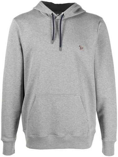 Zebra Patch Cotton Hoodie Grey - PAUL SMITH - BALAAN 1