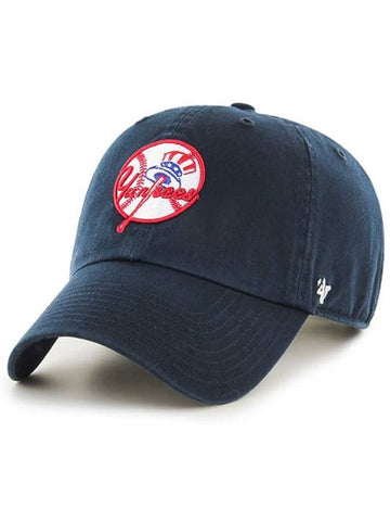 NY Big Logo New York Yankees Baseball Cap Premium Line Ball MLB Hat Navy Mark - 47BRAND - BALAAN 1