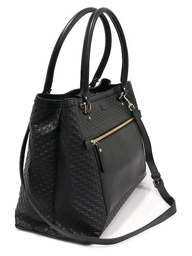 510290 Black Microshima Leather Gold Tote 2WAY - GUCCI - BALAAN 2