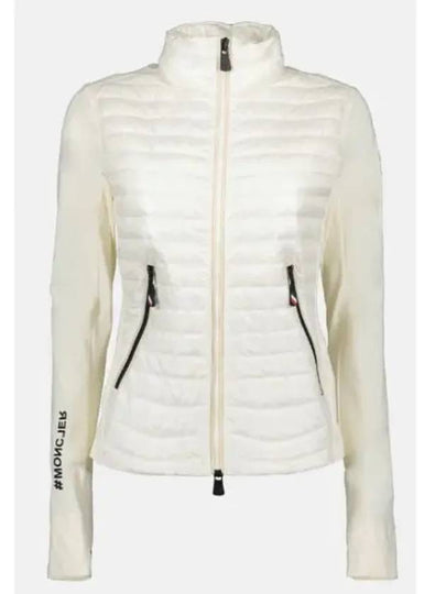 Women's Grenoble Patch Logo Zip-Up Cardigan White - MONCLER - BALAAN 2