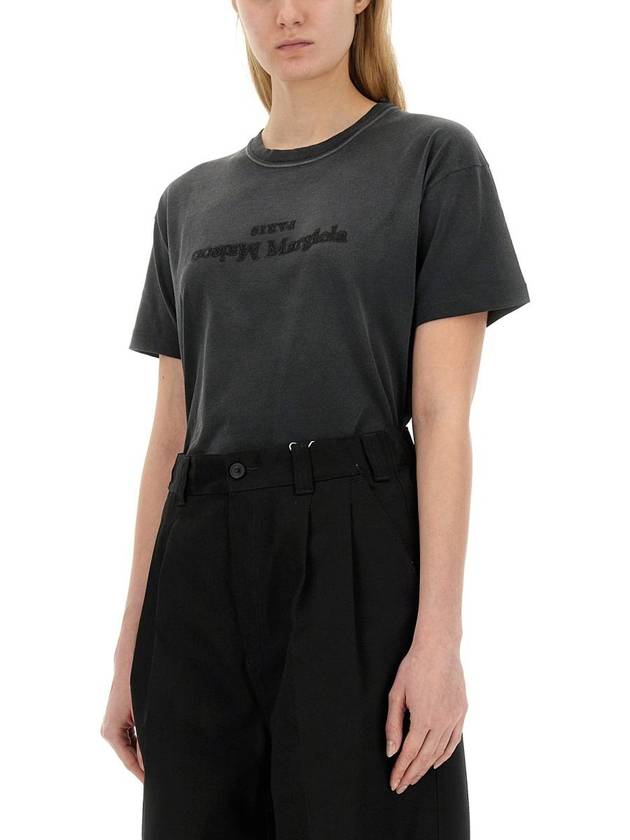 Reverse Logo Short Sleeve T-Shirt Washed Black - MAISON MARGIELA - BALAAN 5