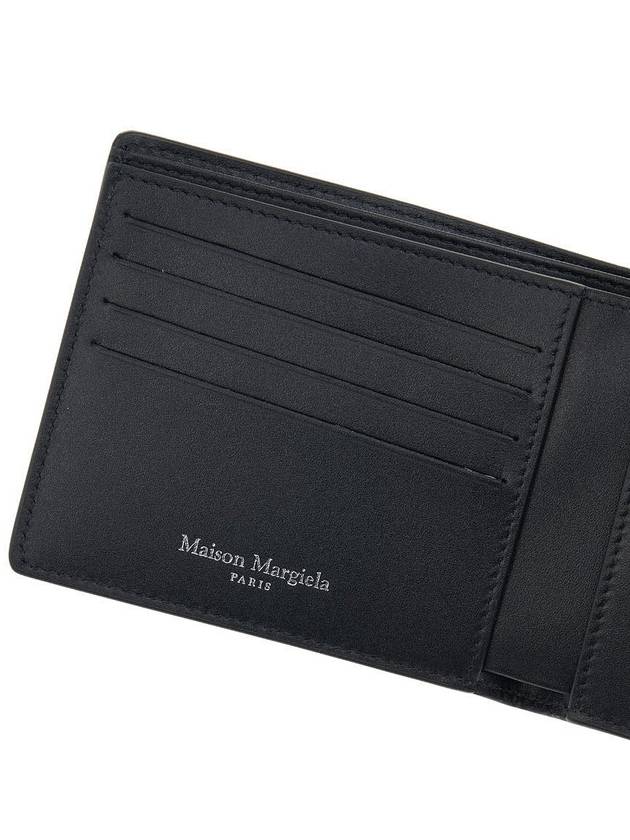 Stitched Bifold Leather Half Wallet Black - MAISON MARGIELA - BALAAN 9