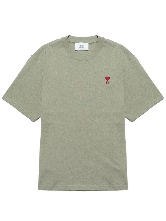 Small Heart Logo Boxy Fit Short Sleeve T-Shirt Heather Sage - AMI - BALAAN 3