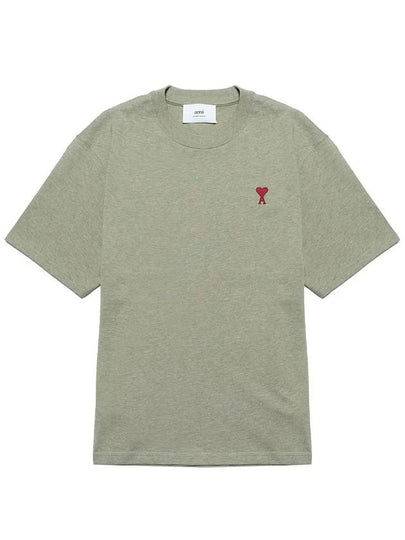 Small Heart Logo Boxy Fit Short Sleeve T-Shirt Heather Sage - AMI - BALAAN 2