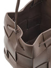 Intrecciato Cassette Small Bucket Bag Taupe Grey - BOTTEGA VENETA - BALAAN 8