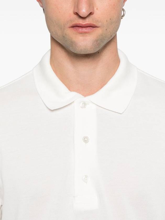 Cotton Short Sleeve Polo Shirt White - TOM FORD - BALAAN 4