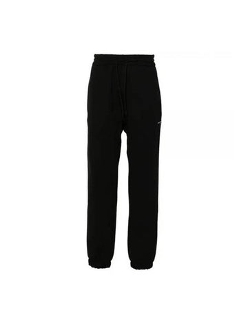 Embroidered Logo Cotton Track Pants Black - MSGM - BALAAN 1