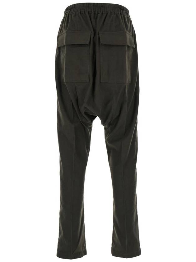 Green Drop-Crotched Pants With Drawstring In Cotton Man - RICK OWENS - BALAAN 2