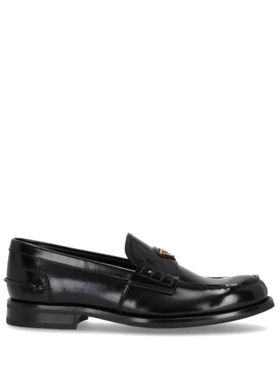 Brushed Leather Loafers Black - PRADA - BALAAN 2