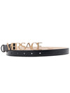 Logo Leather Belt Black - VERSACE - BALAAN 3