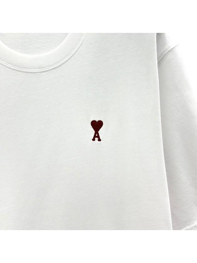 Small Heart Logo Boxy Fit Short Sleeve T-Shirt White - AMI - BALAAN 5