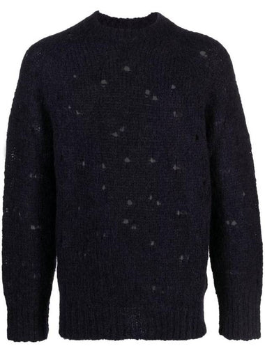 Needle Drop Distressed Effect Knit Top Navy - OUR LEGACY - BALAAN 1