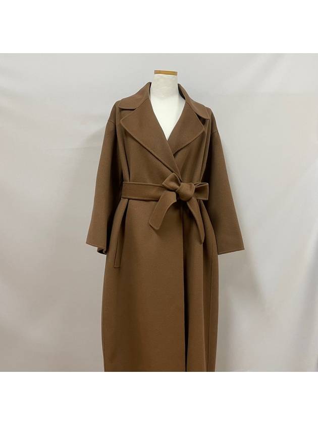 Women's Venice Wool Robe Single Coat Brown Bronze - S MAX MARA - BALAAN 4