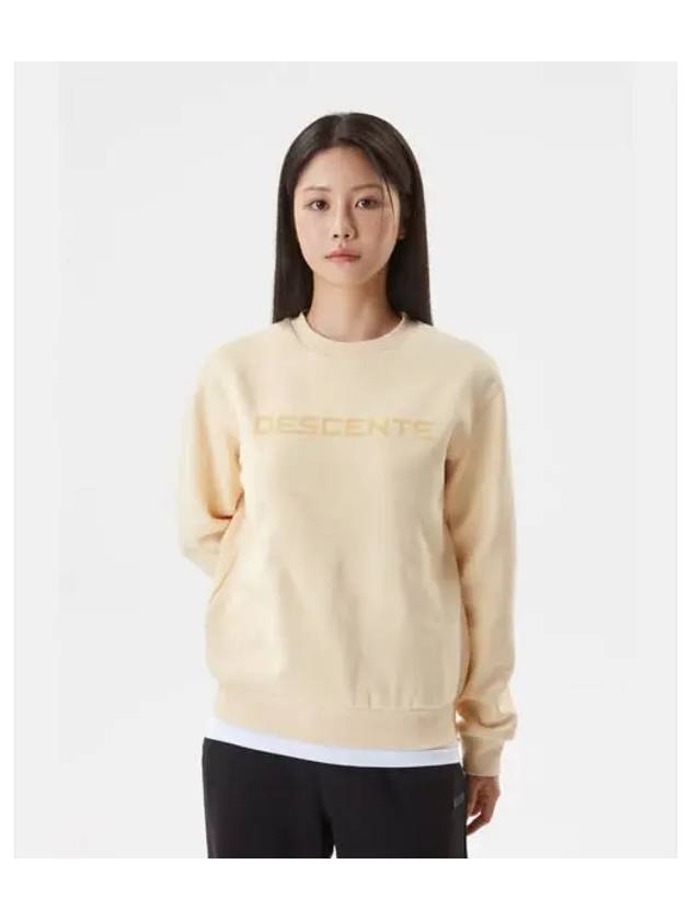 Wording graphic brushed cotton sweatshirt yellow SP323UHT93 - DESCENTE - BALAAN 1