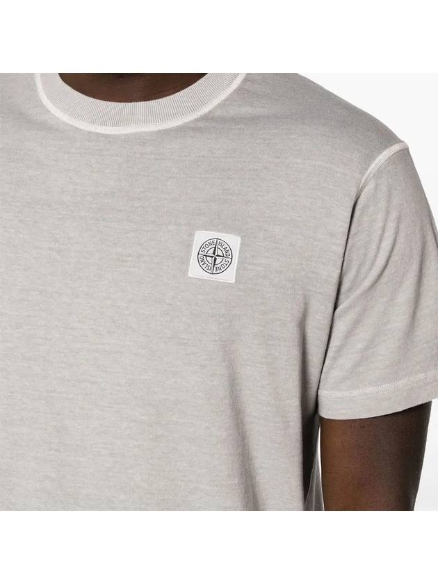 Organic Cotton Short Sleeve T-Shirt Dust Grey - STONE ISLAND - BALAAN 5