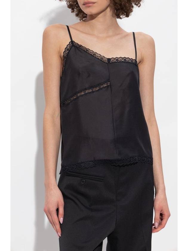 MM6 Maison Margiela Silk Camisole Top, Women's, Black - MAISON MARGIELA - BALAAN 3