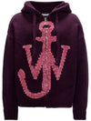 Anchor Logo Zip Up Hoodie Purple - JW ANDERSON - BALAAN 2