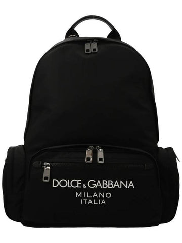 logo nylon backpack black - DOLCE&GABBANA - BALAAN 1