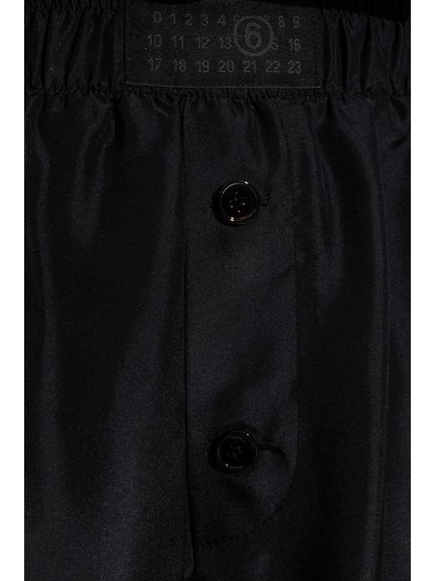 MM6 Maison Margiela Loose-fitting Silk Trousers, Women's, Black - MAISON MARGIELA - BALAAN 5