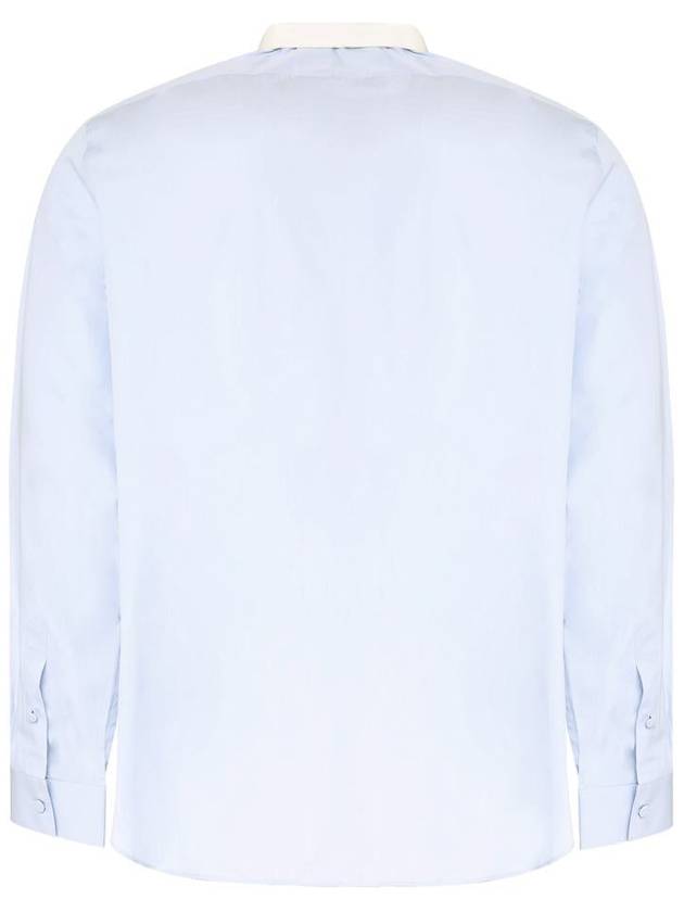 Cotton Poplin Boxy Long Sleeve Shirt Blue - GUCCI - BALAAN 3