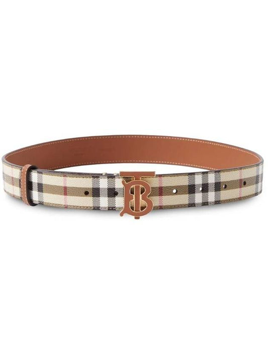 Check Monogram Decorative Leather Belt Beige - BURBERRY - BALAAN 1