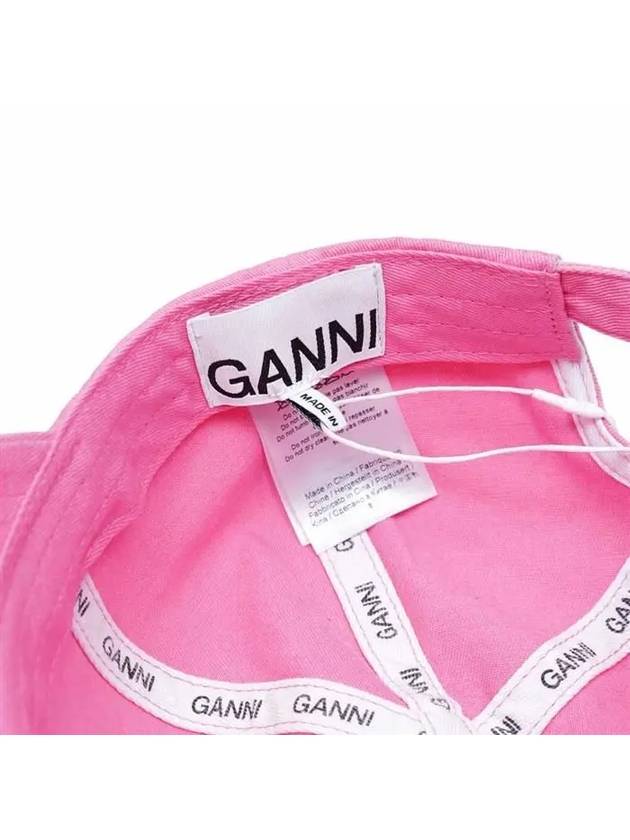 Logo Cotton Ball Cap Pink - GANNI - BALAAN 6